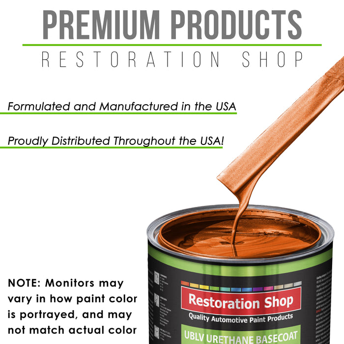 Inferno Orange Pearl Metallic - LOW VOC Urethane Basecoat with Premium Clearcoat Auto Paint - Complete Medium Quart Paint Kit - Pro Automotive Coating