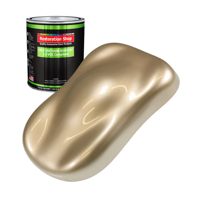 Driftwood Beige Metallic - LOW VOC Urethane Basecoat Auto Paint - Quart Paint Color Only - Professional High Gloss Automotive Coating