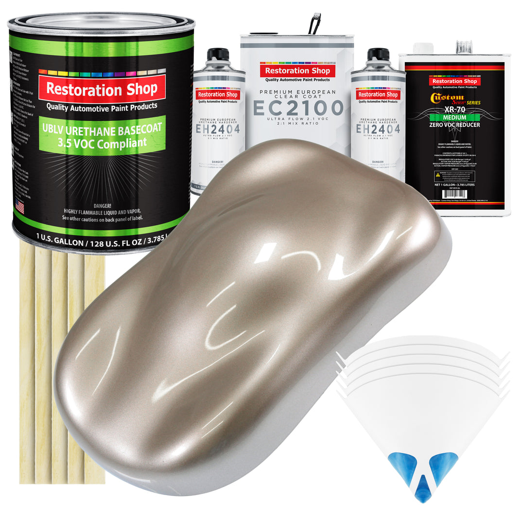 Mocha Frost Metallic - LOW VOC Urethane Basecoat with European Clearcoat Auto Paint - Complete Gallon Paint Color Kit - Automotive Coating