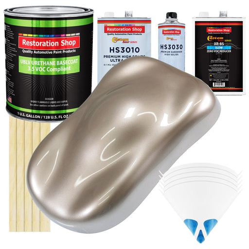 Mocha Frost Metallic - LOW VOC Urethane Basecoat with Premium Clearcoat Auto Paint - Complete Slow Gallon Paint Kit - Professional Automotive Coating