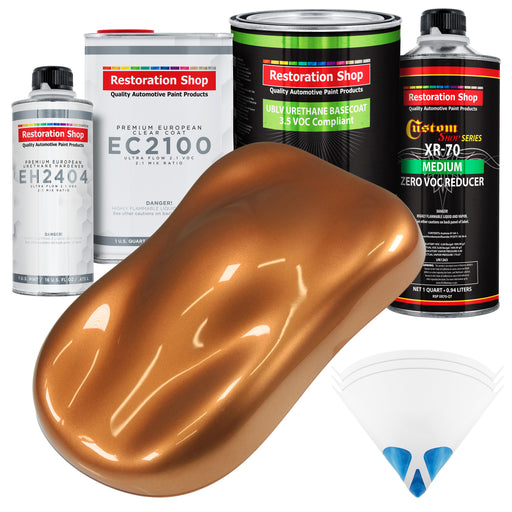 Ginger Metallic - LOW VOC Urethane Basecoat with European Clearcoat Auto Paint - Complete Quart Paint Color Kit - Automotive Coating