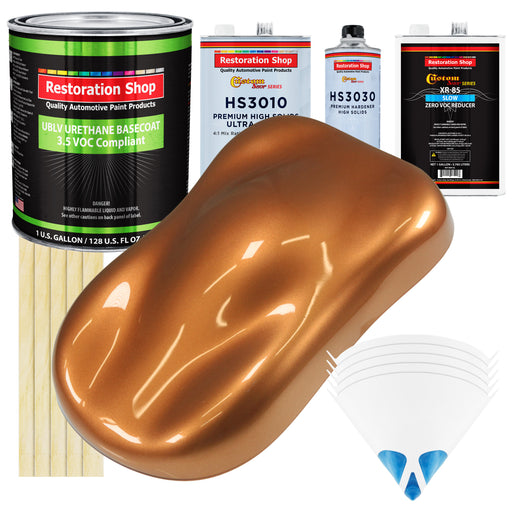 Ginger Metallic - LOW VOC Urethane Basecoat with Premium Clearcoat Auto Paint - Complete Slow Gallon Paint Kit - Professional Gloss Automotive Coating