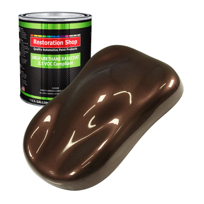 Mahogany Brown Metallic - LOW VOC Urethane Basecoat Auto Paint - Gallon Paint Color Only - Professional Gloss Automotive, Car, Truck Refinish Coating