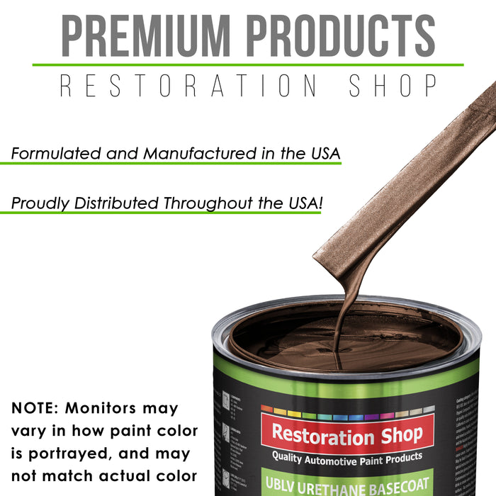Mahogany Brown Metallic - LOW VOC Urethane Basecoat with Clearcoat Auto Paint (Complete Medium Gallon Paint Kit) Professional Gloss Automotive Coating