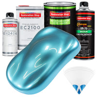 Azure Blue Metallic - LOW VOC Urethane Basecoat with European Clearcoat Auto Paint - Complete Quart Paint Color Kit - Automotive Coating