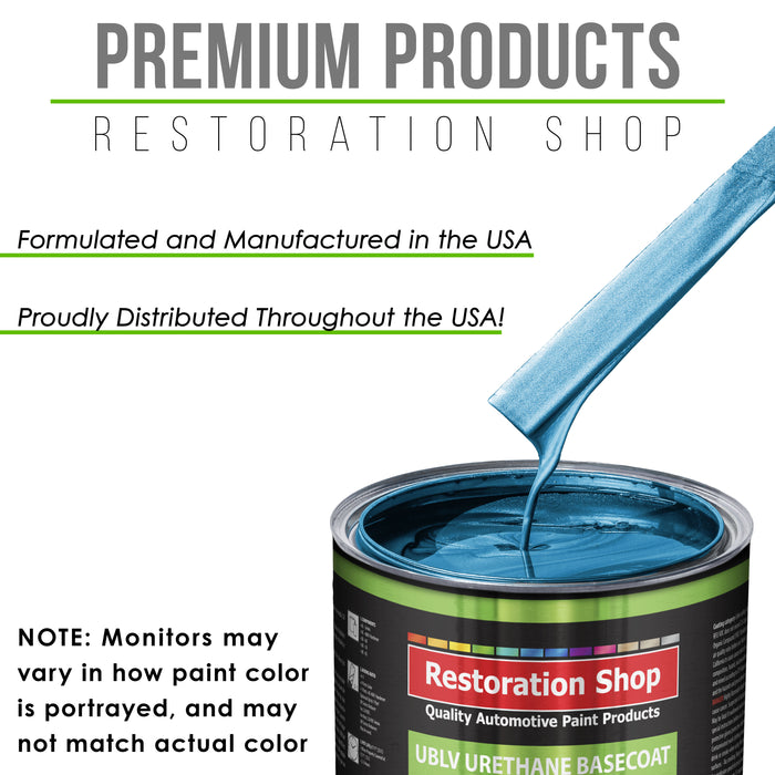 Cobra Blue Metallic - LOW VOC Urethane Basecoat with Premium Clearcoat Auto Paint - Complete Medium Quart Paint Kit - Professional Automotive Coating