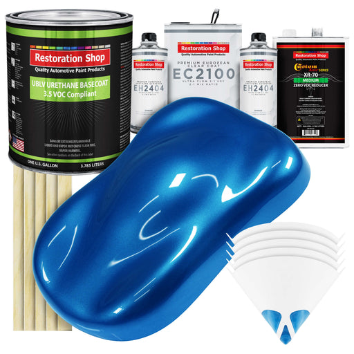 Viper Blue Metallic - LOW VOC Urethane Basecoat with European Clearcoat Auto Paint - Complete Gallon Paint Color Kit - Automotive Coating