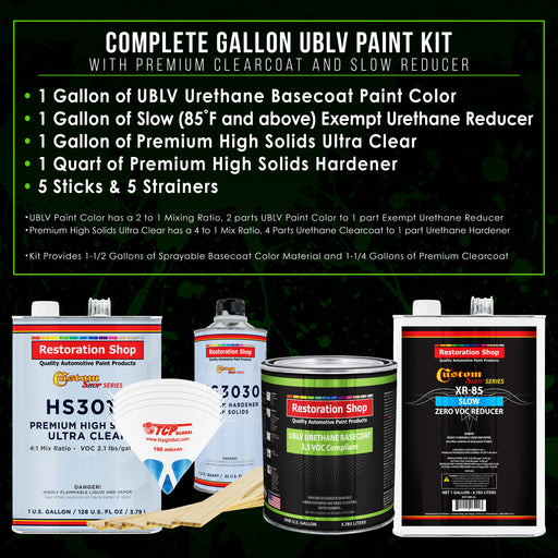 Viper Blue Metallic - LOW VOC Urethane Basecoat with Premium Clearcoat Auto Paint - Complete Slow Gallon Paint Kit - Professional Automotive Coating