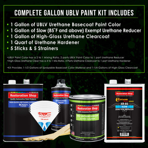 Viper Blue Metallic - LOW VOC Urethane Basecoat with Clearcoat Auto Paint (Complete Slow Gallon Paint Kit) Professional High Gloss Automotive Coating