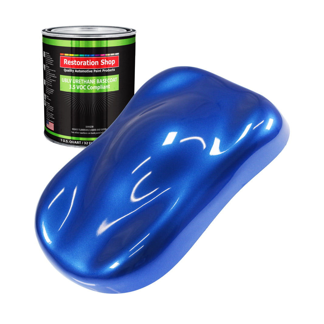 Daytona Blue Pearl - LOW VOC Urethane Basecoat Auto Paint - Quart Paint Color Only - Professional High Gloss Automotive Coating