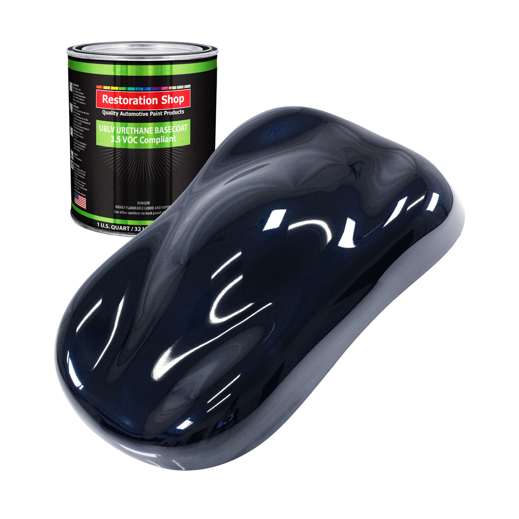 Nightwatch Blue Metallic - LOW VOC Urethane Basecoat Auto Paint - Quart Paint Color Only - Professional High Gloss Automotive Coating