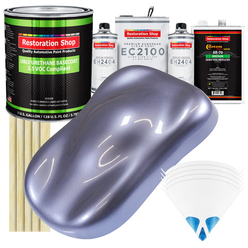 Astro Blue Metallic - LOW VOC Urethane Basecoat with European Clearcoat Auto Paint - Complete Gallon Paint Color Kit - Automotive Coating