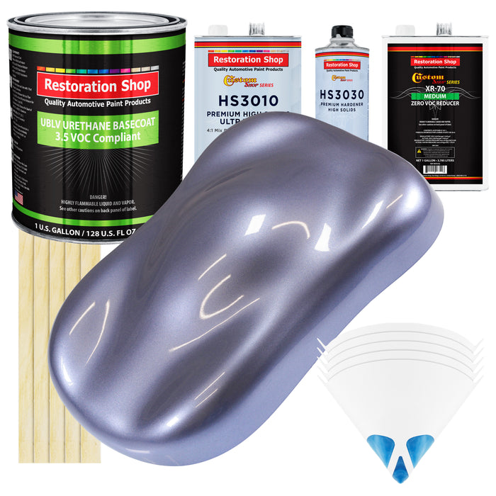 Astro Blue Metallic - LOW VOC Urethane Basecoat with Premium Clearcoat Auto Paint - Complete Medium Gallon Paint Kit - Professional Automotive Coating