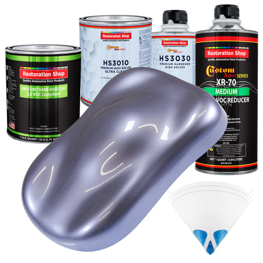 Astro Blue Metallic - LOW VOC Urethane Basecoat with Premium Clearcoat Auto Paint - Complete Medium Quart Paint Kit - Professional Automotive Coating