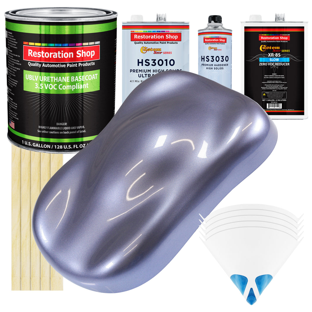 Astro Blue Metallic - LOW VOC Urethane Basecoat with Premium Clearcoat Auto Paint - Complete Slow Gallon Paint Kit - Professional Automotive Coating