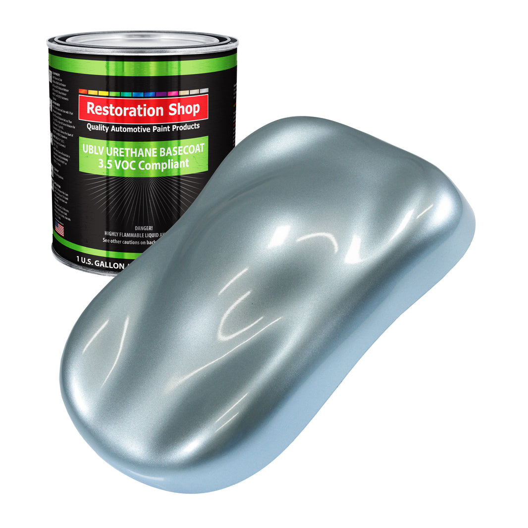 Ice Blue Metallic - LOW VOC Urethane Basecoat Auto Paint - Gallon Paint Color Only - Professional High Gloss Automotive, Car, Truck Refinish Coating