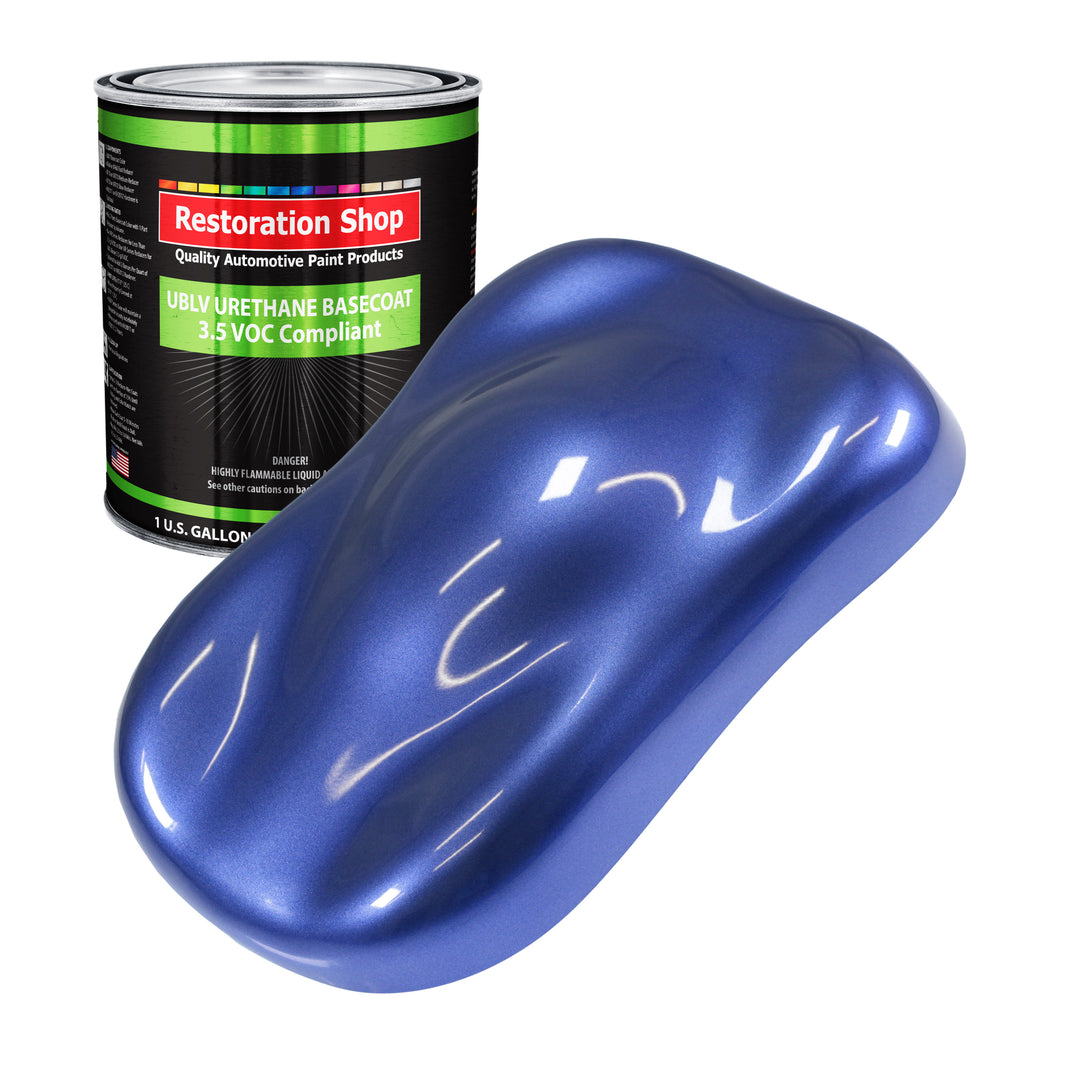 Indigo Blue Metallic - LOW VOC Urethane Basecoat Auto Paint - Gallon Paint Color Only - Professional High Gloss Automotive Car Truck Refinish Coating