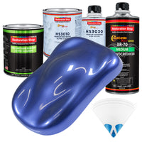 Indigo Blue Metallic - LOW VOC Urethane Basecoat with Premium Clearcoat Auto Paint - Complete Medium Quart Paint Kit - Professional Automotive Coating