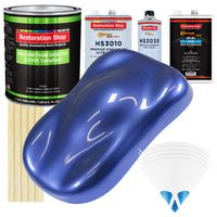 Indigo Blue Metallic - LOW VOC Urethane Basecoat with Premium Clearcoat Auto Paint - Complete Slow Gallon Paint Kit - Professional Automotive Coating