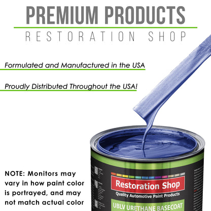 Indigo Blue Metallic - LOW VOC Urethane Basecoat with Clearcoat Auto Paint (Complete Slow Gallon Paint Kit) Professional High Gloss Automotive Coating