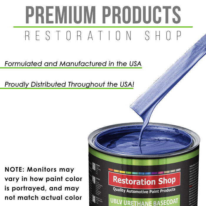 Indigo Blue Metallic - LOW VOC Urethane Basecoat Auto Paint - Quart Paint Color Only - Professional High Gloss Automotive Coating