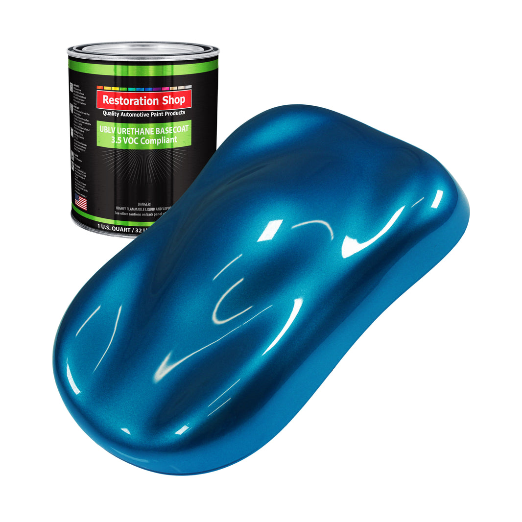 Cruise Night Blue Metallic - LOW VOC Urethane Basecoat Auto Paint - Quart Paint Color Only - Professional High Gloss Automotive Coating