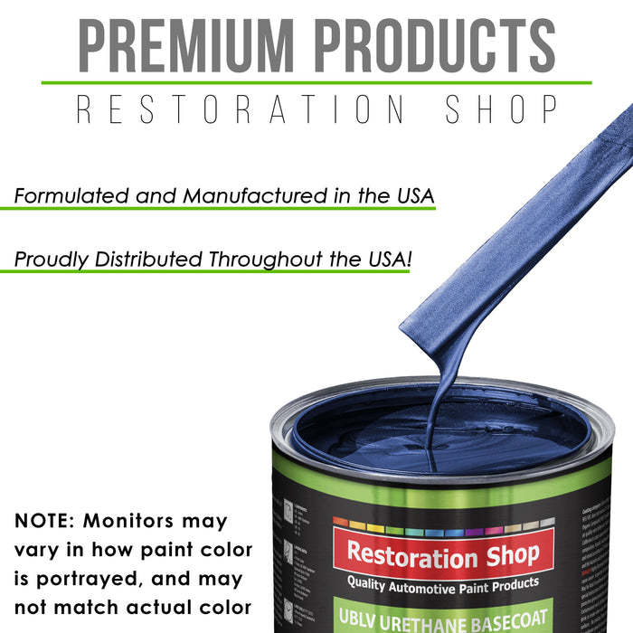 Daytona Blue Metallic - LOW VOC Urethane Basecoat with Clearcoat Auto Paint - Complete Medium Quart Paint Kit - Professional Gloss Automotive Coating