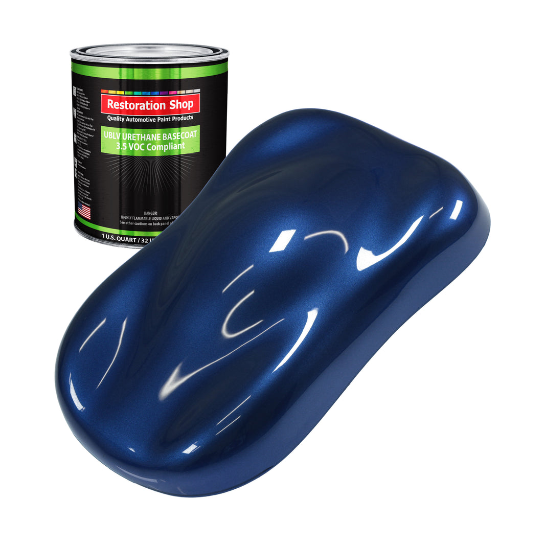 Daytona Blue Metallic - LOW VOC Urethane Basecoat Auto Paint - Quart Paint Color Only - Professional High Gloss Automotive Coating