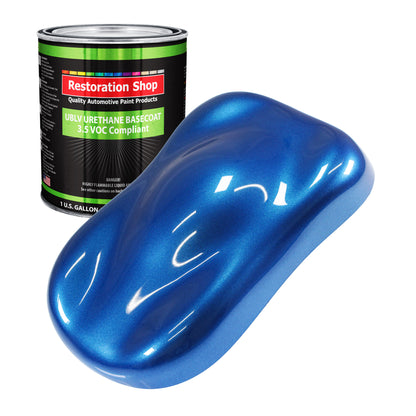 Burn Out Blue Metallic - LOW VOC Urethane Basecoat Auto Paint - Gallon Paint Color Only - Professional Gloss Automotive Car Truck Refinish Coating
