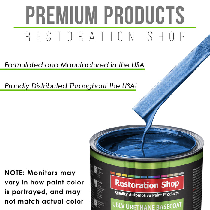 Burn Out Blue Metallic - LOW VOC Urethane Basecoat with Clearcoat Auto Paint - Complete Slow Gallon Paint Kit - Professional Gloss Automotive Coating