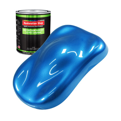 Fiji Blue Metallic - LOW VOC Urethane Basecoat Auto Paint - Quart Paint Color Only - Professional High Gloss Automotive Coating