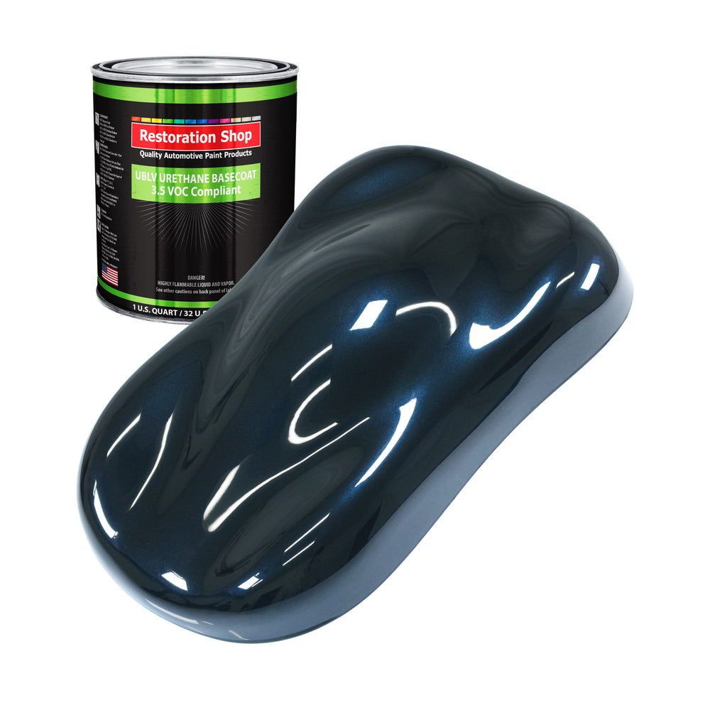 Dark Midnight Blue Pearl - LOW VOC Urethane Basecoat Auto Paint - Quart Paint Color Only - Professional High Gloss Automotive Coating