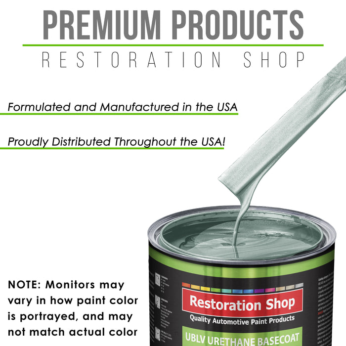 Frost Green Metallic - LOW VOC Urethane Basecoat with Clearcoat Auto Paint (Complete Slow Gallon Paint Kit) Professional High Gloss Automotive Coating