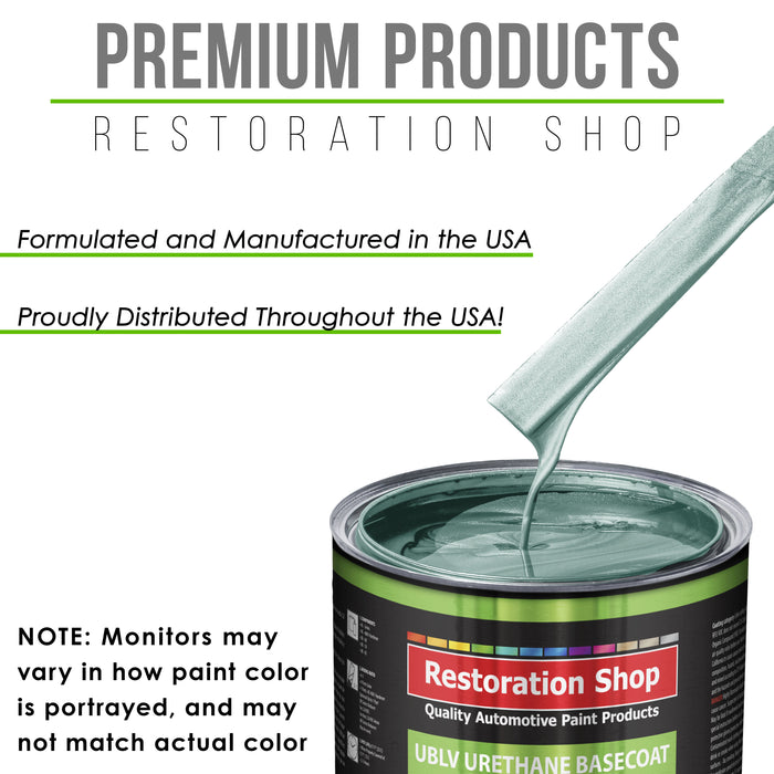 Silver Aqua Metallic - LOW VOC Urethane Basecoat with Clearcoat Auto Paint - Complete Medium Gallon Paint Kit - Professional Gloss Automotive Coating