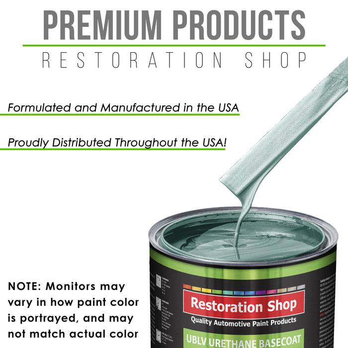 Silver Aqua Metallic - LOW VOC Urethane Basecoat with Premium Clearcoat Auto Paint - Complete Slow Gallon Paint Kit - Professional Automotive Coating