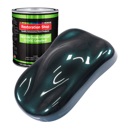 Dark Turquoise Metallic - LOW VOC Urethane Basecoat Auto Paint - Gallon Paint Color Only - Professional Gloss Automotive, Car, Truck Refinish Coating