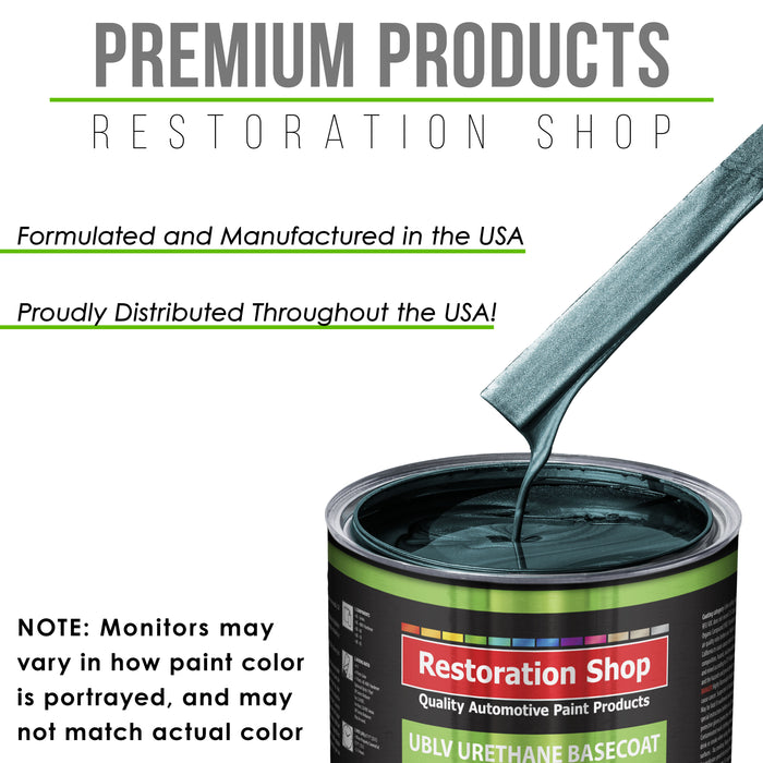 Dark Turquoise Metallic - LOW VOC Urethane Basecoat with Premium Clearcoat Auto Paint - Complete Medium Gallon Paint Kit - Pro Automotive Coating