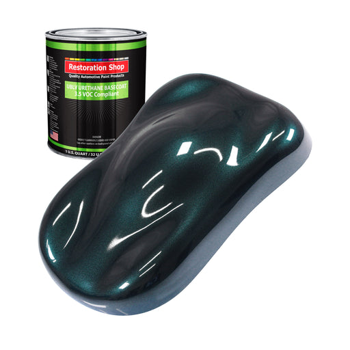 Dark Turquoise Metallic - LOW VOC Urethane Basecoat Auto Paint - Quart Paint Color Only - Professional High Gloss Automotive Coating