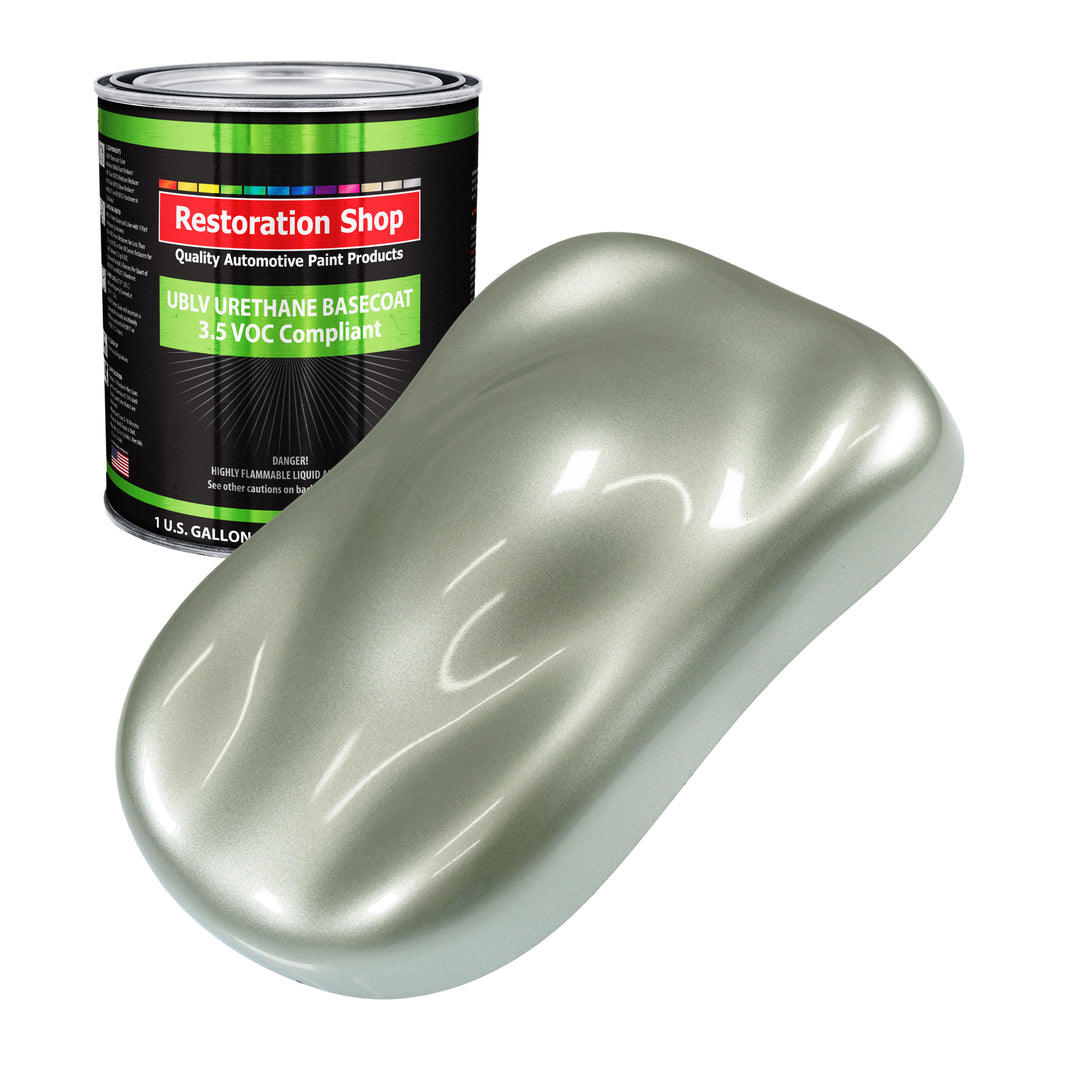 Sage Green Metallic - LOW VOC Urethane Basecoat Auto Paint - Gallon Paint Color Only - Professional High Gloss Automotive, Car, Truck Refinish Coating