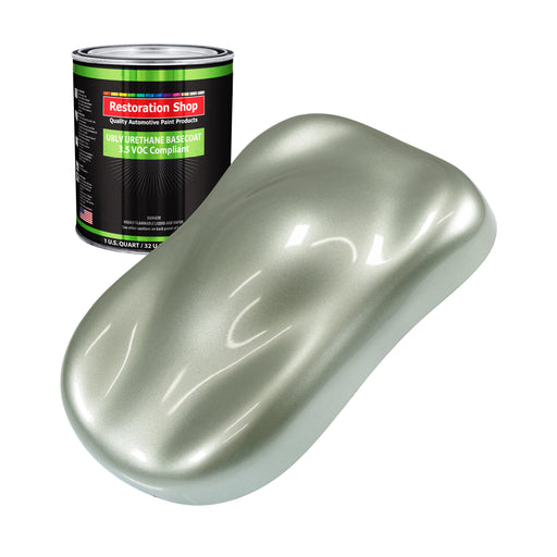 Sage Green Metallic - LOW VOC Urethane Basecoat Auto Paint - Quart Paint Color Only - Professional High Gloss Automotive Coating