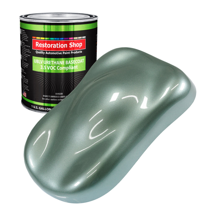 Slate Green Metallic - LOW VOC Urethane Basecoat Auto Paint - Gallon Paint Color Only - Professional High Gloss Automotive Car Truck Refinish Coating