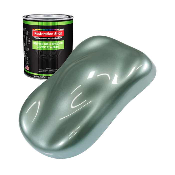 Slate Green Metallic - LOW VOC Urethane Basecoat Auto Paint - Quart Paint Color Only - Professional High Gloss Automotive Coating