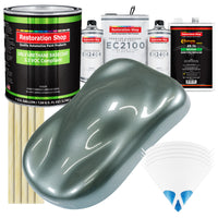 Steel Gray Metallic - LOW VOC Urethane Basecoat with European Clearcoat Auto Paint - Complete Gallon Paint Color Kit - Automotive Coating