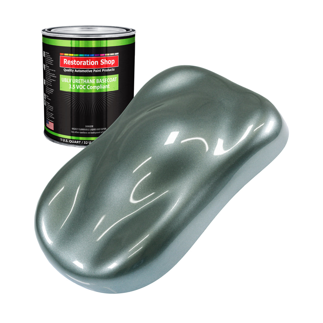 Steel Gray Metallic - LOW VOC Urethane Basecoat Auto Paint - Quart Paint Color Only - Professional High Gloss Automotive Coating