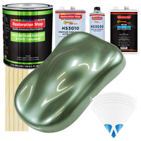 Fern Green Metallic - LOW VOC Urethane Basecoat with Premium Clearcoat Auto Paint - Complete Slow Gallon Paint Kit - Professional Automotive Coating