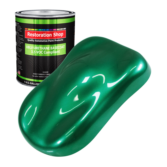 Rally Green Metallic - LOW VOC Urethane Basecoat Auto Paint - Gallon Paint Color Only - Professional High Gloss Automotive Car Truck Refinish Coating