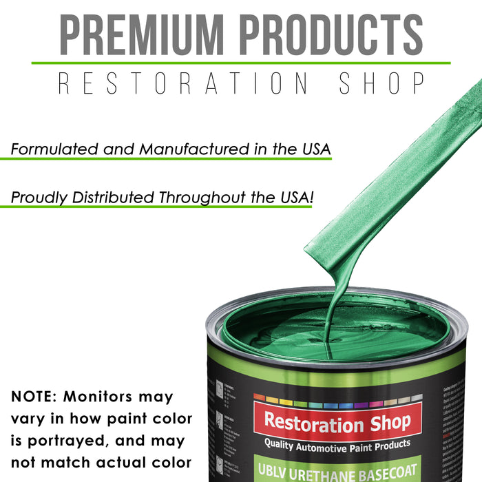 Rally Green Metallic - LOW VOC Urethane Basecoat Auto Paint - Quart Paint Color Only - Professional High Gloss Automotive Coating