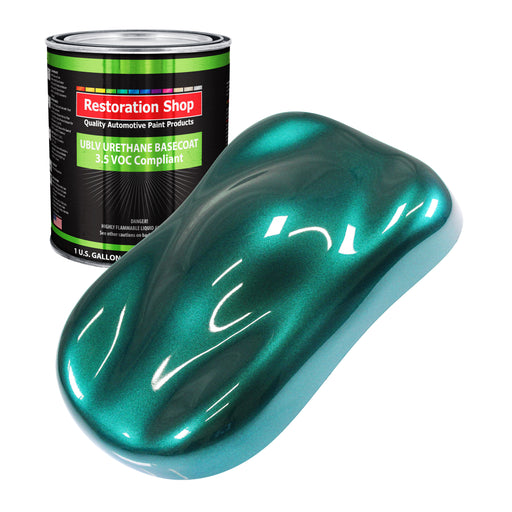 Dark Teal Metallic - LOW VOC Urethane Basecoat Auto Paint - Gallon Paint Color Only - Professional High Gloss Automotive, Car, Truck Refinish Coating
