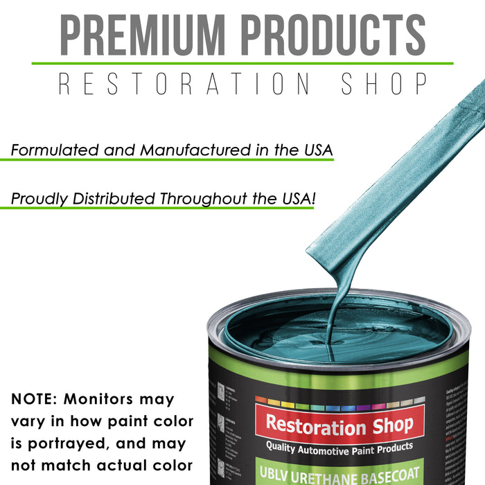 Teal Green Metallic - LOW VOC Urethane Basecoat with Premium Clearcoat Auto Paint - Complete Fast Gallon Paint Kit - Professional Automotive Coating