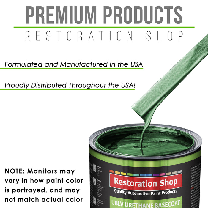 Emerald Green Metallic - LOW VOC Urethane Basecoat with Clearcoat Auto Paint - Complete Slow Gallon Paint Kit - Professional Gloss Automotive Coating